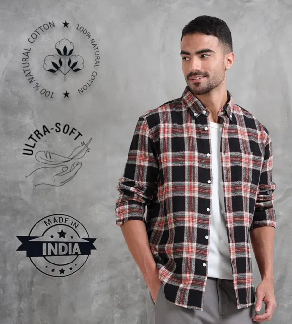 Multicolor_Cotton_Full_Sleeve_Designer_Regular_Fit_Checks_Shirt_For_Men