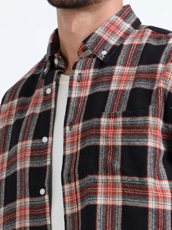Multicolor_Cotton_Full_Sleeve_Designer_Regular_Fit_Checks_Shirt_For_Men