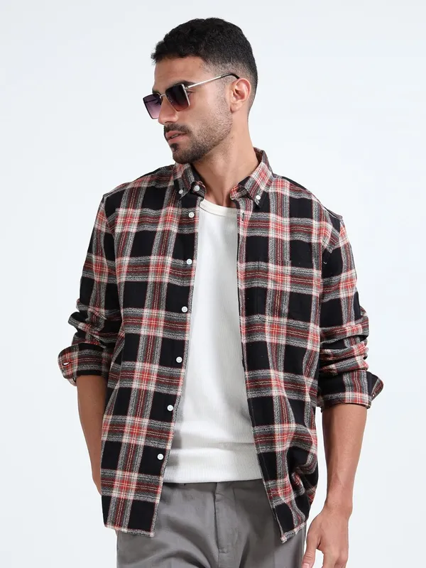 Multicolor_Cotton_Full_Sleeve_Designer_Regular_Fit_Checks_Shirt_For_Men