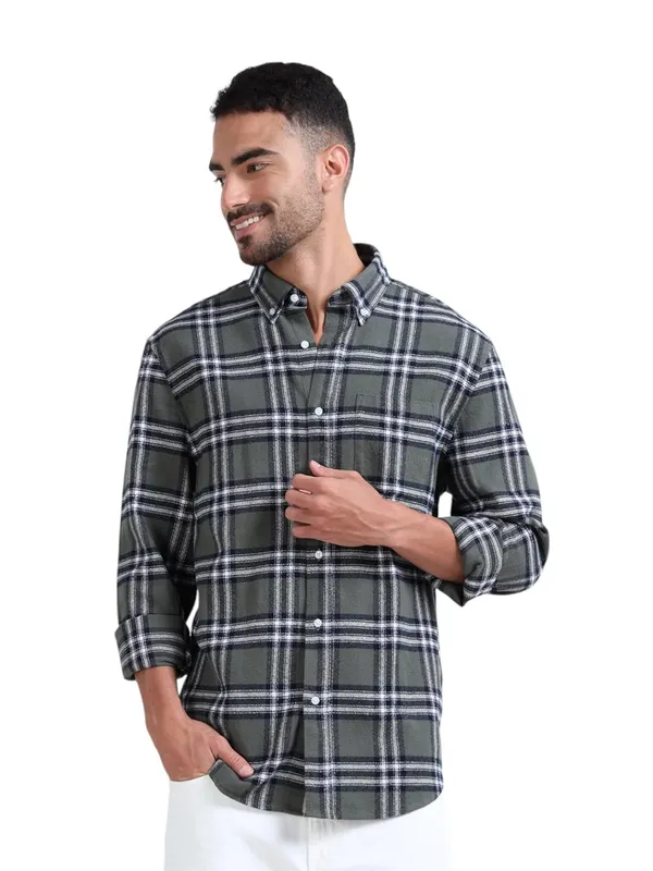 Multicolor_Cotton_Full_Sleeve_Designer_Regular_Fit_Checks_Shirt_For_Men