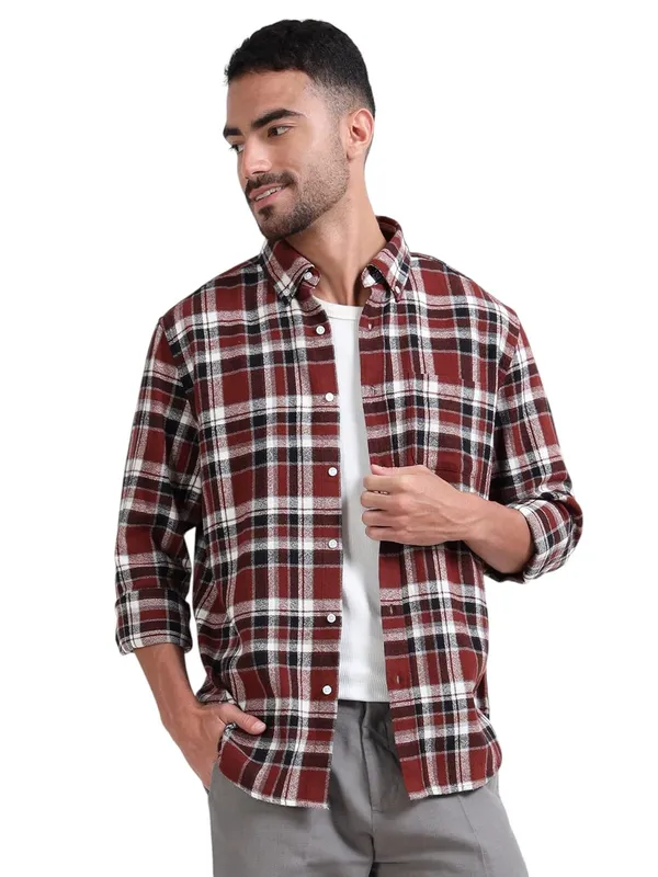 Multicolor_Cotton_Full_Sleeve_Designer_Regular_Fit_Checks_Shirt_For_Men
