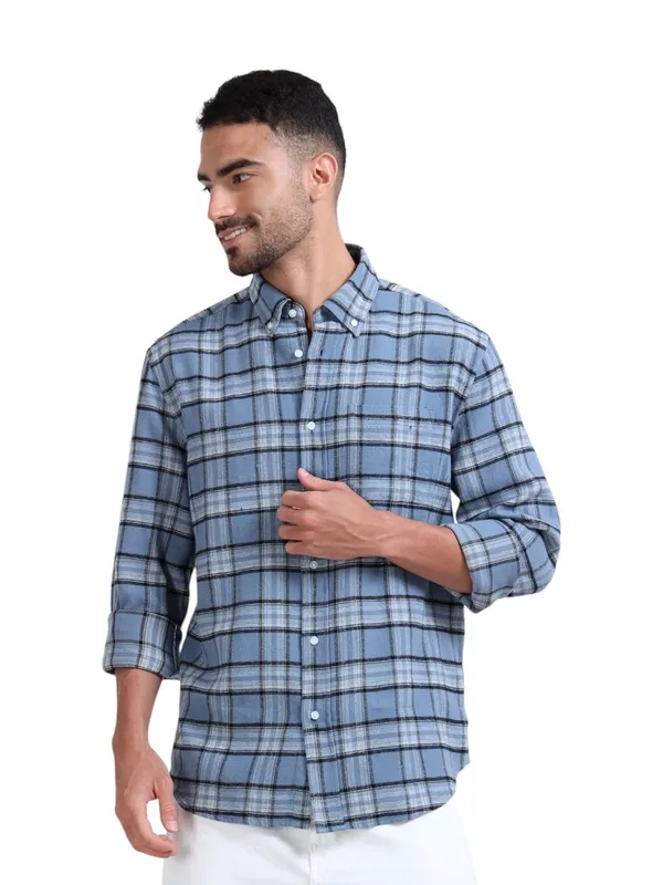 Multicolor_Cotton_Full_Sleeve_Designer_Regular_Fit_Checks_Shirt_For_Men