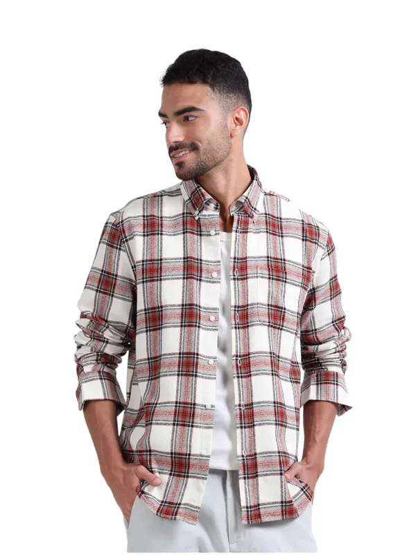 Multicolor_Cotton_Full_Sleeve_Designer_Regular_Fit_Checks_Shirt_For_Men