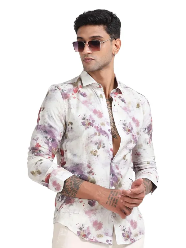 Multicolor_Nylon_Full_Sleeve_Designer_Regular_Fit_Printed_Shirt_For_Men