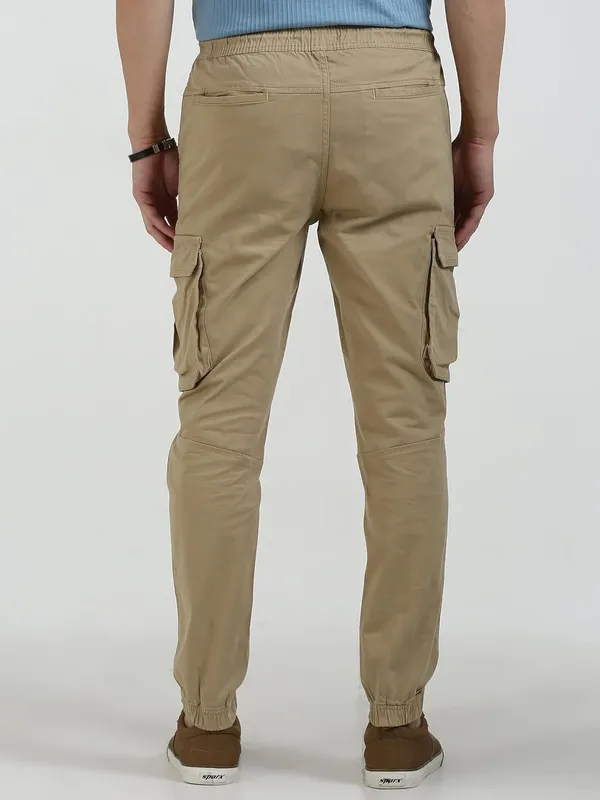 Beige_Cotton_Drawstring_Waist_With_Side_Pockets_Cargo_Jogger_For_Men