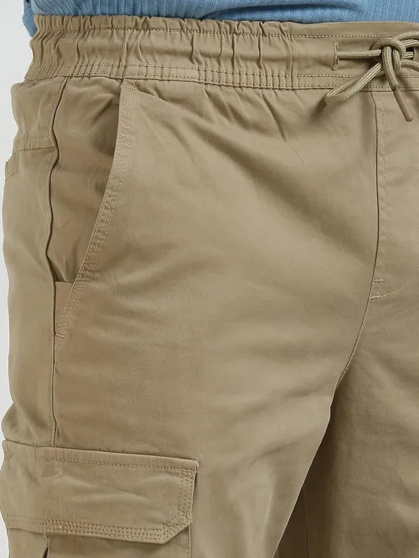 Beige_Cotton_Drawstring_Waist_With_Side_Pockets_Cargo_Jogger_For_Men
