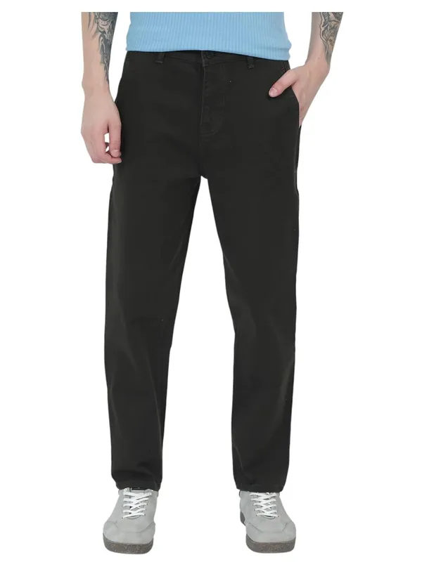 Black_Denim_Full_Length_Casual_Trouser_For_Men