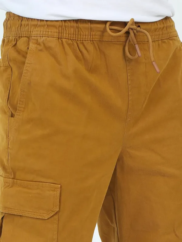 Khaki_Cotton_Drawstring_Waist_With_Side_Pockets_Cargo_Jogger_For_Men