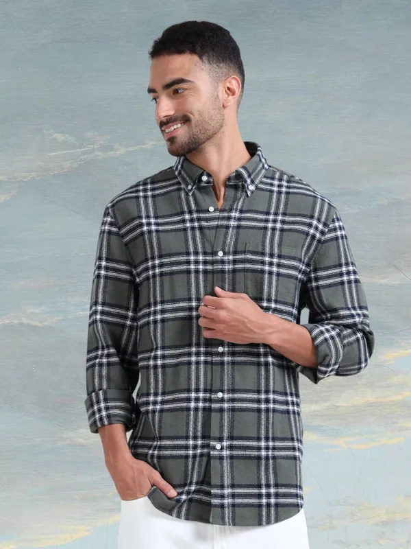 Multicolor_Cotton_Full_Sleeve_Designer_Regular_Fit_Checks_Shirt_For_Men