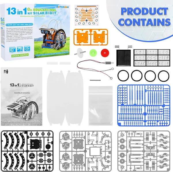 13-in-1_Solar_Power_Robots_Creation_Toy,_Educational_Experiment_DIY_Robotics_Kit,_Science_Toy_Solar_Powered_Building_Robotic_Set_Age_8-12_for_Boys_Girls_Kids_Teens_to_Build