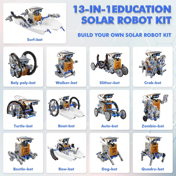 13-in-1_Solar_Power_Robots_Creation_Toy,_Educational_Experiment_DIY_Robotics_Kit,_Science_Toy_Solar_Powered_Building_Robotic_Set_Age_8-12_for_Boys_Girls_Kids_Teens_to_Build