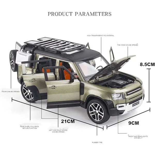 1:24_Die_Cast_Metal_Toy_Car_Defender_Model_Car_Light_Sound_Pull_Back_Multicolor_(_As_per_availability_)