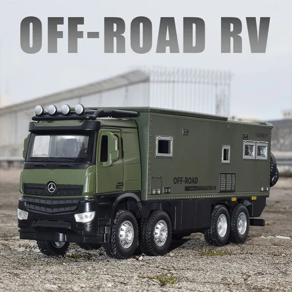 1:24_Diecast_Mercedes-Benz_Nomadism_Camper_Truck_with_Pop-Up_Roof,_Stairs_&_Dirt_Bike_–_Toy_for_Kids_&_Collectors_Multicolour_(_As_per_availability_)
