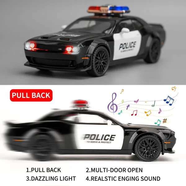 1:24_Dodge_Challenger_Hellcat_Police_Car_Model_Car,_Zinc_Alloy_Pull_Back_Toy_Car_with_Sound_and_Light_for_Kids_Boy_Girl_Gift