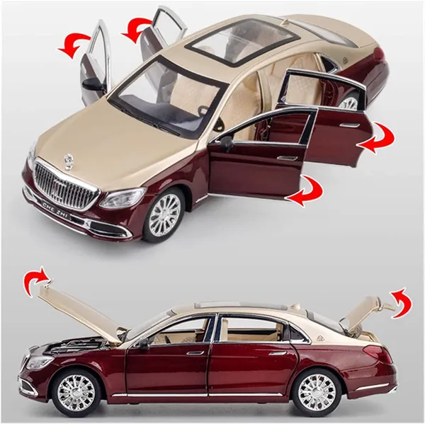 1:24_Scale_Mercdes_MayBach_S600_Alloy_Car_Model_Diecast_Toy_Vehicles_For_Kids_With_Lights_And_Music,Gifts_For_Boys_And_Girls__Multicolor_(As_per_availability)
