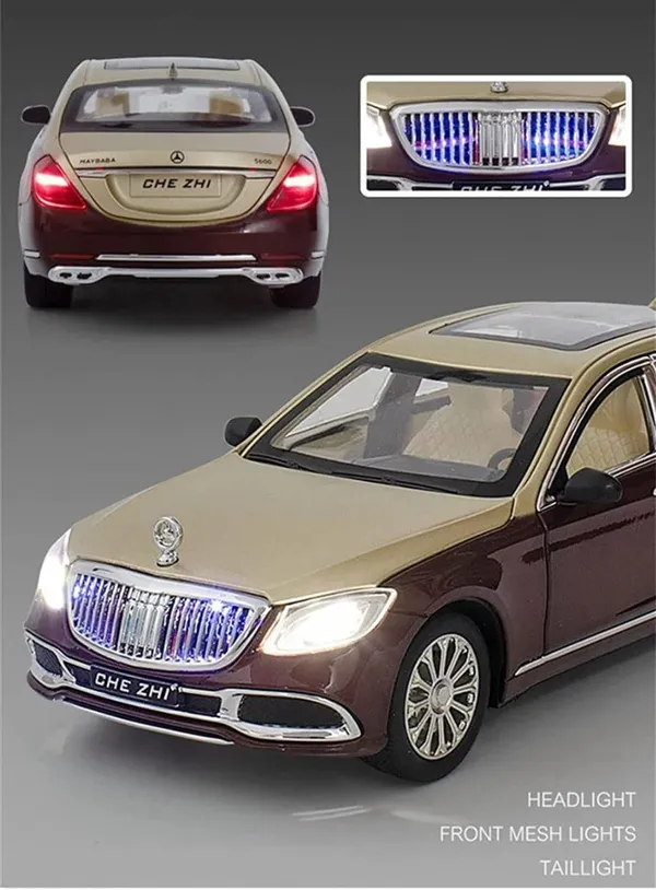 1:24_Scale_Mercdes_MayBach_S600_Alloy_Car_Model_Diecast_Toy_Vehicles_For_Kids_With_Lights_And_Music,Gifts_For_Boys_And_Girls__Multicolor_(As_per_availability)