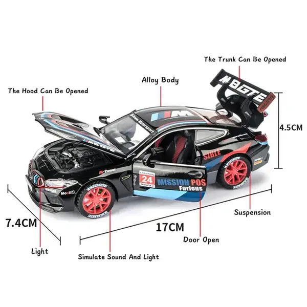 1:32_BMW_M8_GTE_Die_Cast_Metal_car_Multicolour_(_As_per_availability_)