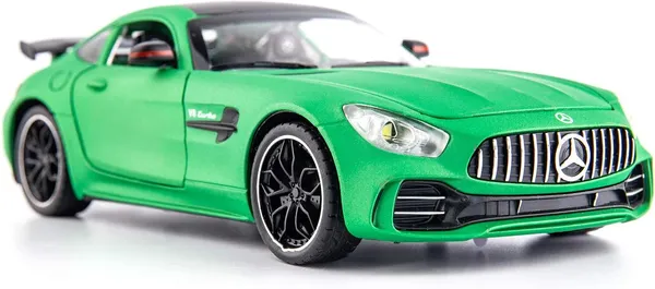 1:32_Benz_AMG_GTR_Toy_Cars_Model_Car,_Zinc_Alloy_Pull_Back_Toy_car_with_Sound_and_Light_for_Kids_Boy_Girl_Gift(Green)