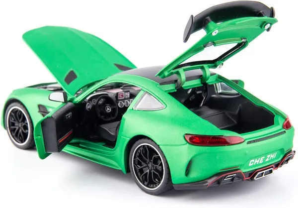 1:32_Benz_AMG_GTR_Toy_Cars_Model_Car,_Zinc_Alloy_Pull_Back_Toy_car_with_Sound_and_Light_for_Kids_Boy_Girl_Gift(Green)