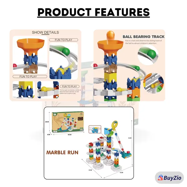 Multicolor_Stem_Diy_3D_Marble_Run__58_Pcs_Eco-Friendly_Wheat_Straw_Building_Blocks_&_Ball_Track_Toy