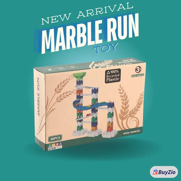 Multicolor_Stem_Diy_3D_Marble_Run__58_Pcs_Eco-Friendly_Wheat_Straw_Building_Blocks_&_Ball_Track_Toy