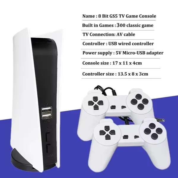 Buyzio_GameStation_5_GS5_Retro_Game_Console_–_Dual_Controllers,_Built-in_Games,_AV_Output_–_Classic_TV_Gaming_System