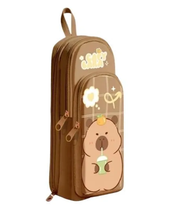 Cotton_Capybara_Pencil_Case_3_Compartment_Cute_Pencil_Case_Aesthetic_for_Girls_Large_Capacity_Pen_Pencil_Pouch_Multifunctional_Stationery_Organizer_for_School_Office,Black