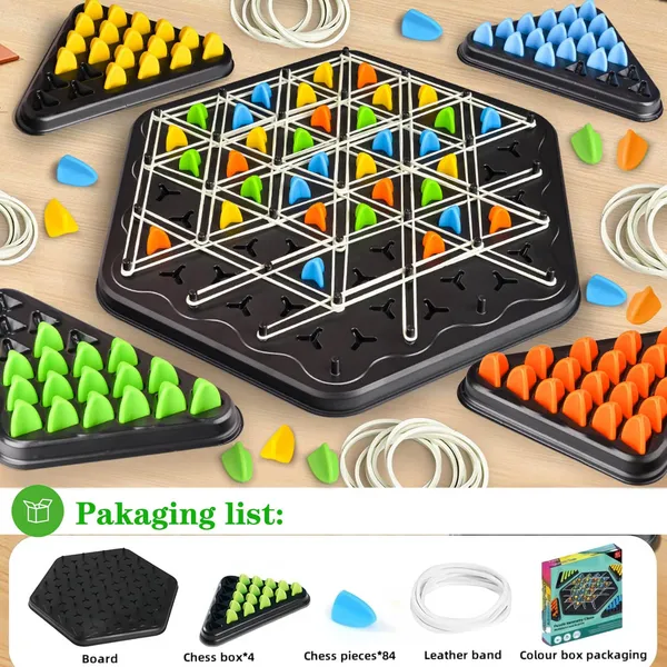 Chain_Triangle_Chess_Game,_Triggle_Rubber_Band_Game,_Chain_Triangle_Chess_Board_Game,_Territory_Capture_Family_Game,_Strategy_Board_Game_for_Family_Game_Nights