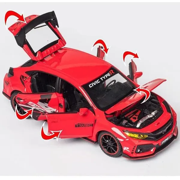 1:32_Diecast_Civic__Metal_Car|_Model_R_Toy_Pull_Back_Car_|_Openable_Doors_with_Light_Sound_for_Kids_Multicolor_(As_per_availability)