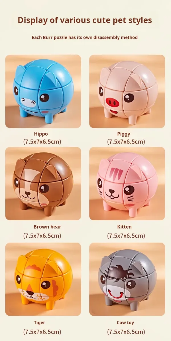 Q_Cute_Animal_Rubik's_Cube_–_3D_Puzzle_Toy_(_Multicolour_As_per_availability_)