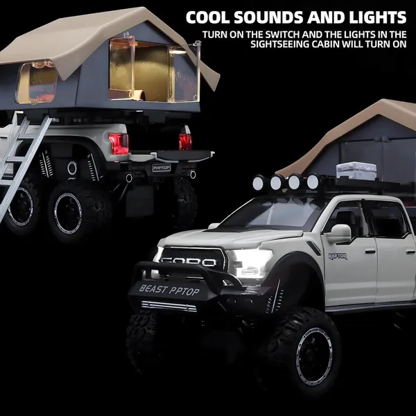 1:24Trucks_for_Boys_Age_4-7_|_F150_Raptor_Diecast_Truck_|_Pull_Back_Pickup_Truck_with_Light_&_Sound_|_Model_F150_with_Sightseeing_Cabin_|_Fun_Truck_Toys_for_Kids_Ages_4-8_Multicolor_(_As_per_availability_)