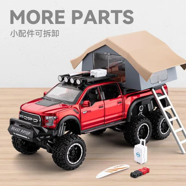 1:24Trucks_for_Boys_Age_4-7_|_F150_Raptor_Diecast_Truck_|_Pull_Back_Pickup_Truck_with_Light_&_Sound_|_Model_F150_with_Sightseeing_Cabin_|_Fun_Truck_Toys_for_Kids_Ages_4-8_Multicolor_(_As_per_availability_)