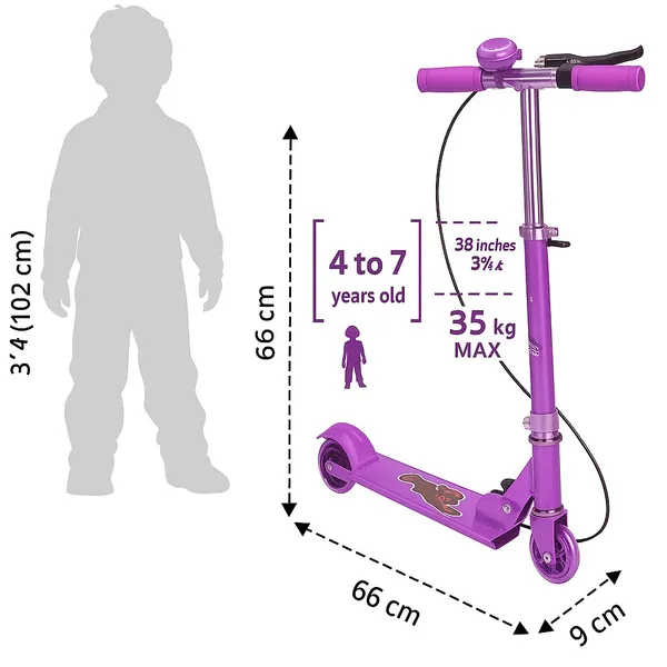 Runner_Scooter_–_Foldable_3-Wheel_Kids_Kick_Scooter_for_Boys_&_Girls_(Purple)