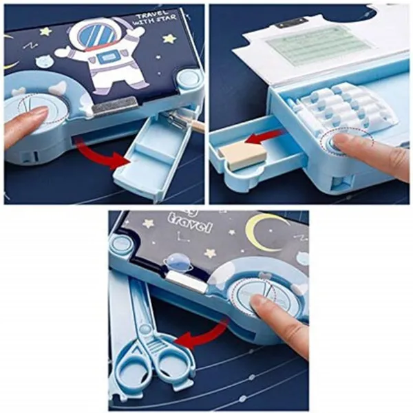 Blue_Magnetic_Pencil_Box_For_Kids__Multi-Layer,_Automatic_Button-Operated_Storage_Case_For_School_&_Art_Supplies