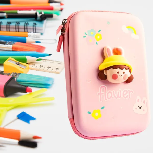 Pink_Cute_3D_Cartoon_Pencil_Case_For_Kids__Large_Capacity_Zipper_Pouch_For_Girls,_School_&_Stationery_Organizer_(Flower_Theme)