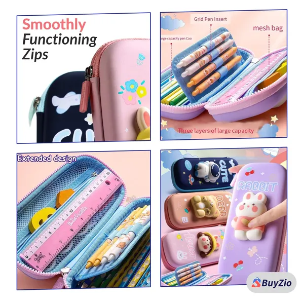 Purple_3D_Rabbit_Pencil_Case__Kids_Zipper_Pouch,_Eva_Hard_Shell_Multipurpose_Pen_&_Stationery_Organizer_For_Boys_&_Girls