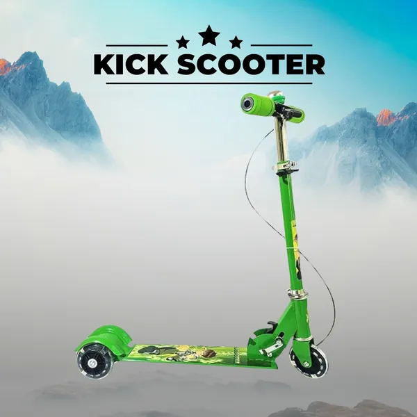 Green_Triglide_Pro_3-Wheel_Kids_Scooter__Foldable,_Led_Wheels,_Adjustable_Height,_Brake_&_Bell