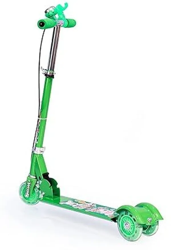 Green_Triglide_Pro_3-Wheel_Kids_Scooter__Foldable,_Led_Wheels,_Adjustable_Height,_Brake_&_Bell