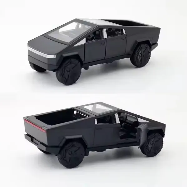 1:36_Scale_Tesla_Cybertruck_Diecast_Model__Pull-Back_Action,_Lights_&_Sounds_|_Collectible_Toy_Truck_(Color_as_per_availability)