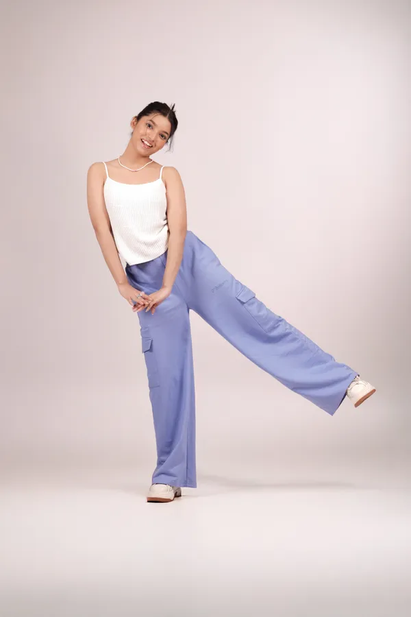 Blue_Cornflower_Wide_Leg_Cargos_For_Women