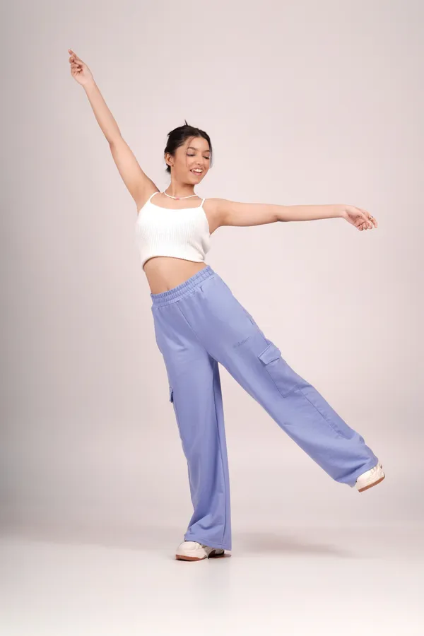 Blue_Cornflower_Wide_Leg_Cargos_For_Women
