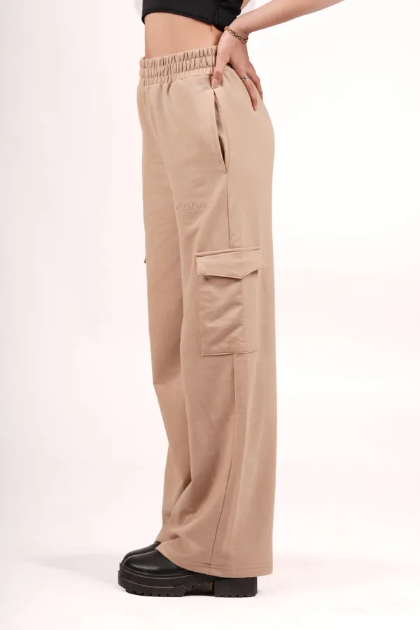 Beige_Sugar_Cookie_Wide_Leg_Cargos_For_Women