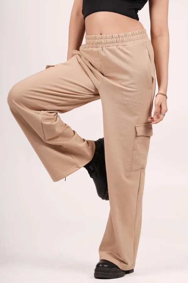 Beige_Sugar_Cookie_Wide_Leg_Cargos_For_Women