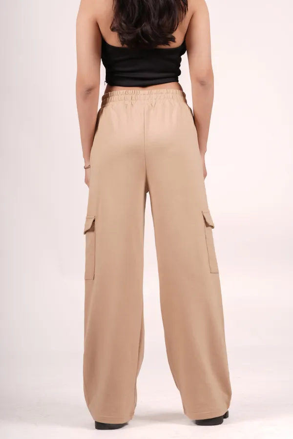Beige_Sugar_Cookie_Wide_Leg_Cargos_For_Women