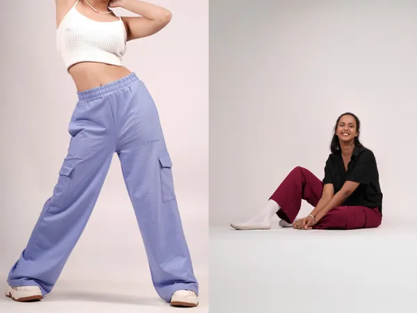 Blue_&_Red_Wide_Leg_Cargos_For_Women_(Pack_Of_2)