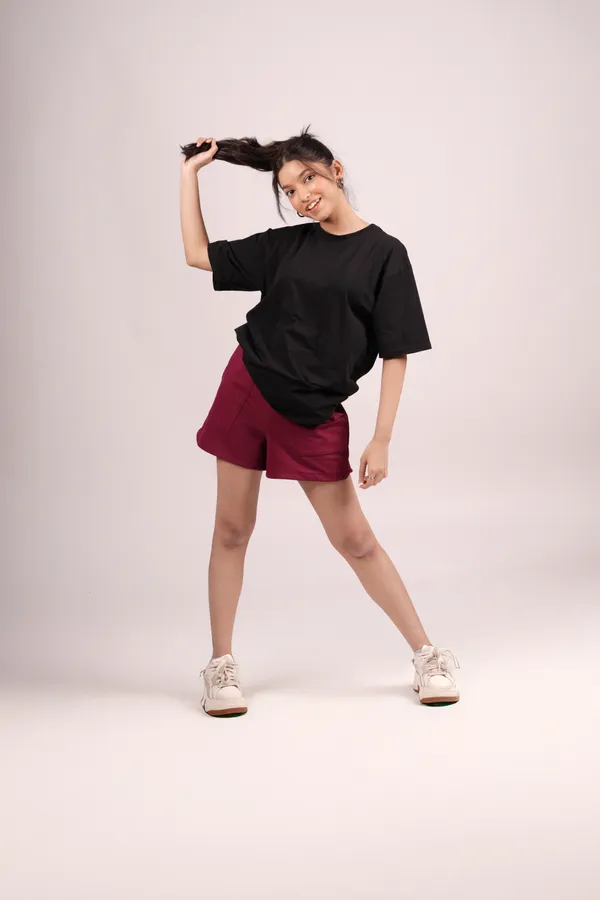 Cranberry_Red_Everyday_Shorts_For_Women