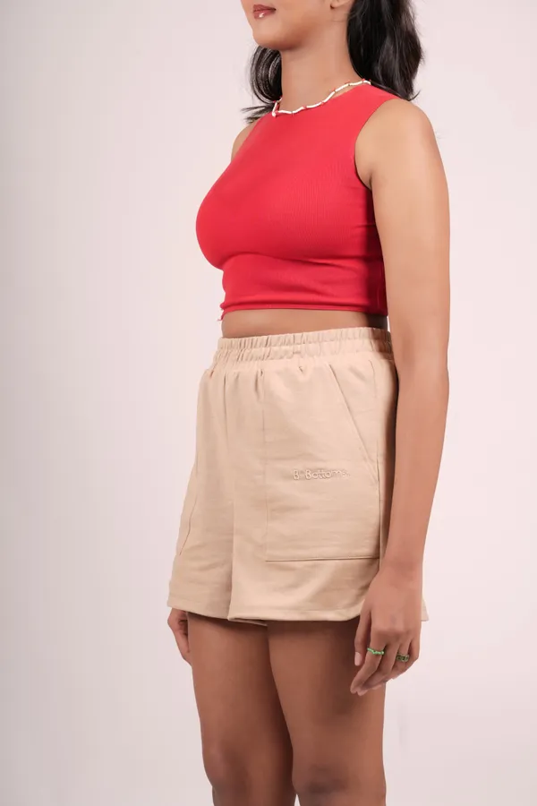 Beige_Everyday_Shorts_For_Women