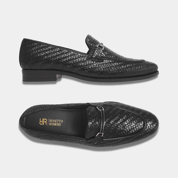 Rosetto_Romero_Blaze_Handcrafted_Woven_Black_Penny_Loafers_For_Men
