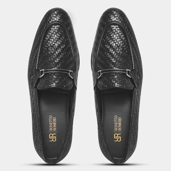 Rosetto_Romero_Blaze_Handcrafted_Woven_Black_Penny_Loafers_For_Men