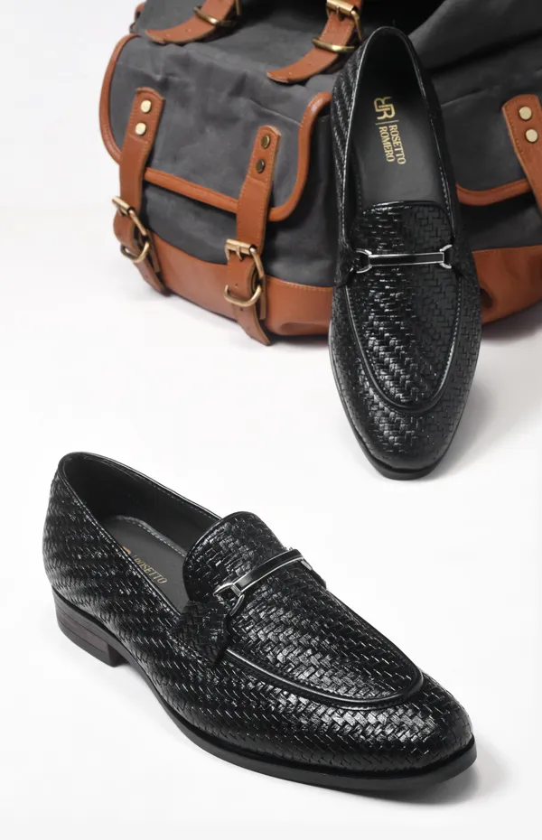 Rosetto_Romero_Blaze_Handcrafted_Woven_Black_Penny_Loafers_For_Men